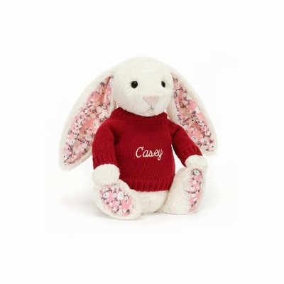 Jellycat Blossom Cherry Bunny with Red Jumper New Zealand | XWPNY4879